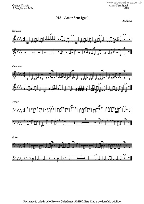 Partitura da música Amor Sem Igual v.6