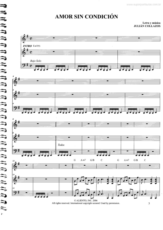 Partitura da música Amor Sin Condición