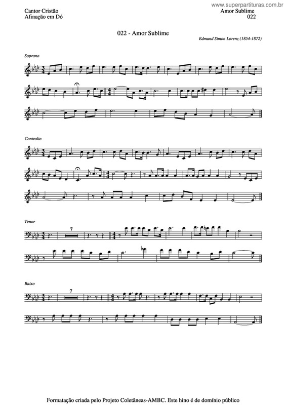 Partitura da música Amor Sublime v.2