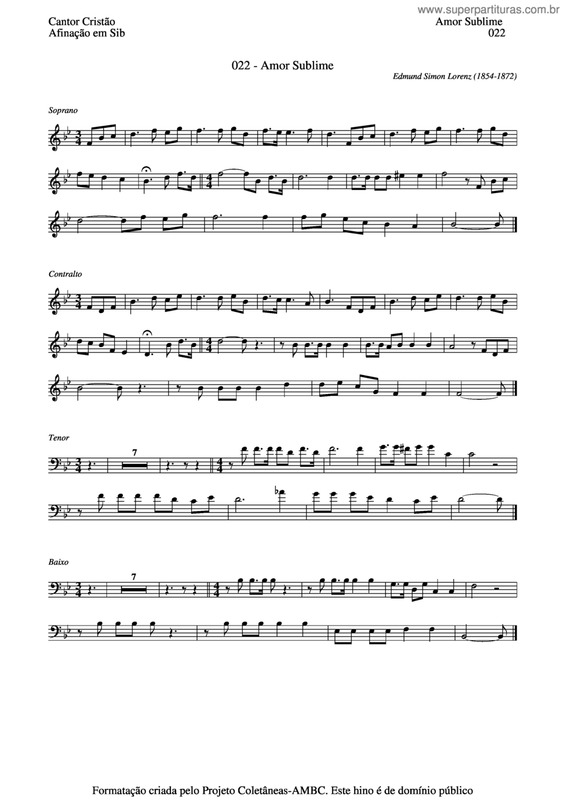 Partitura da música Amor Sublime v.3