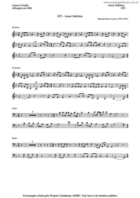 Partitura da música Amor Sublime v.4