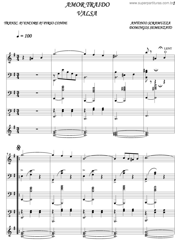 Partitura da música Amor Traído v.2