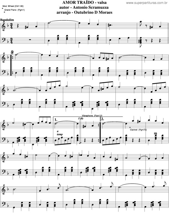 Partitura da música Amor Traído v.5