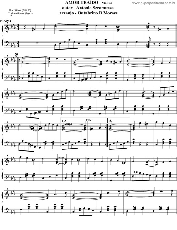 Partitura da música Amor Traído v.6