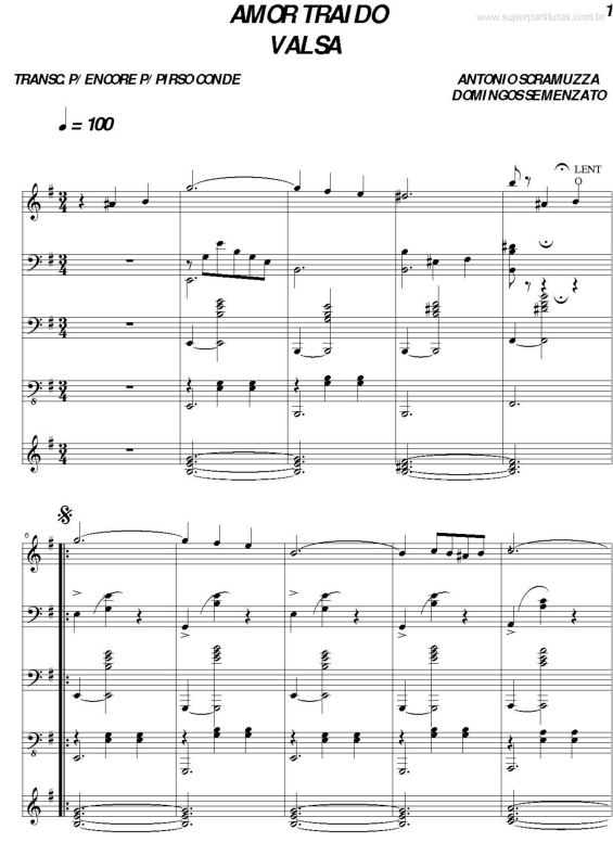 Partitura da música Amor Traido