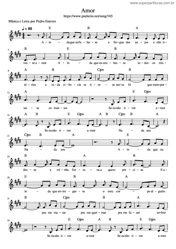 Partitura da música Amor v.18