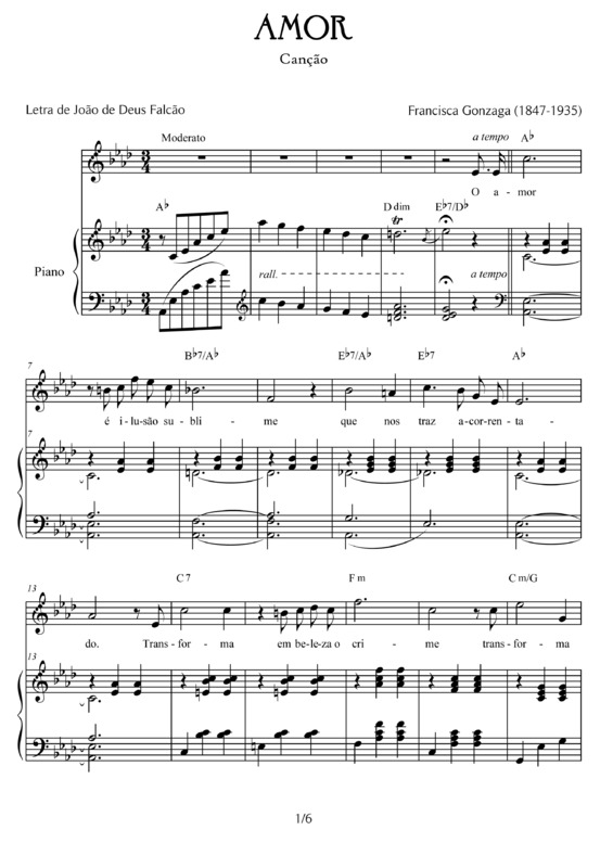 Partitura da música Amor v.2