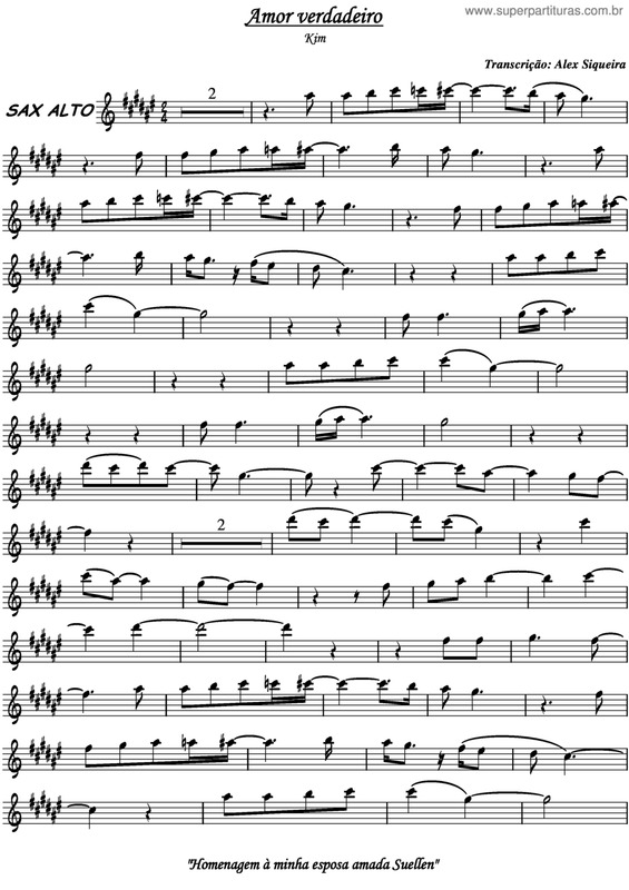 Partitura da música Amor Verdadeiro v.2