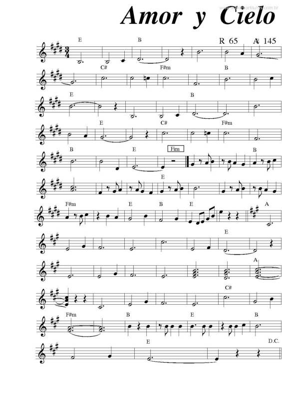 Partitura da música Amor y Cielo