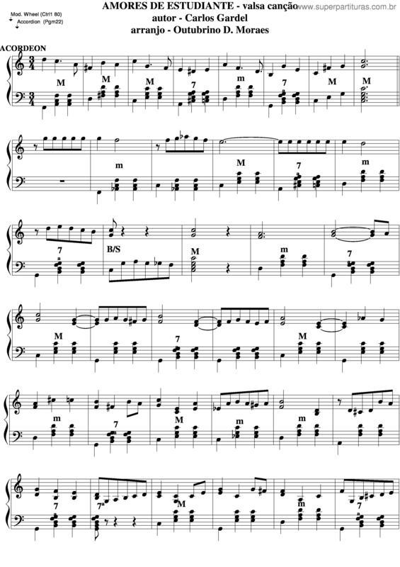 Partitura da música Amores De Estudiante