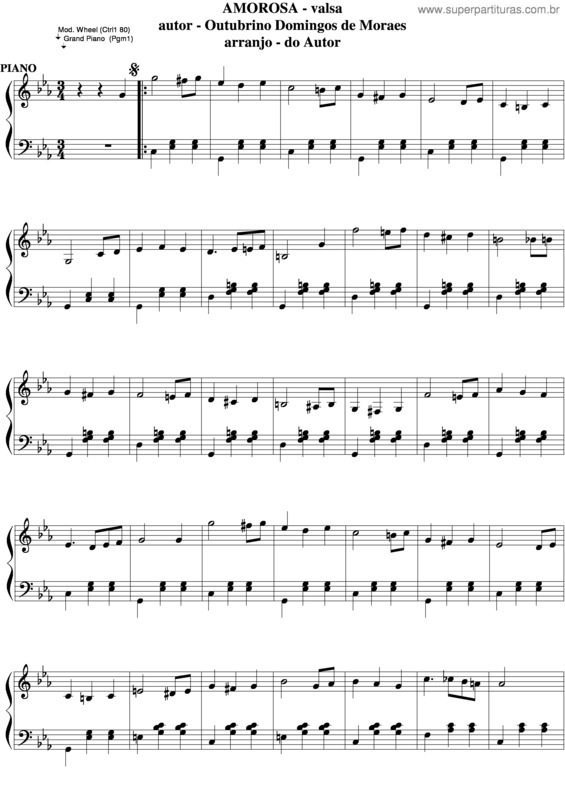 Partitura da música Amorosa v.4