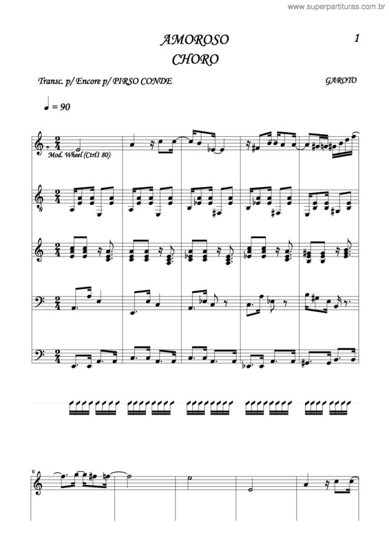 Partitura da música Amoroso v.10