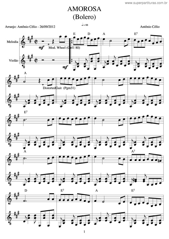 Partitura da música Amoroso v.12