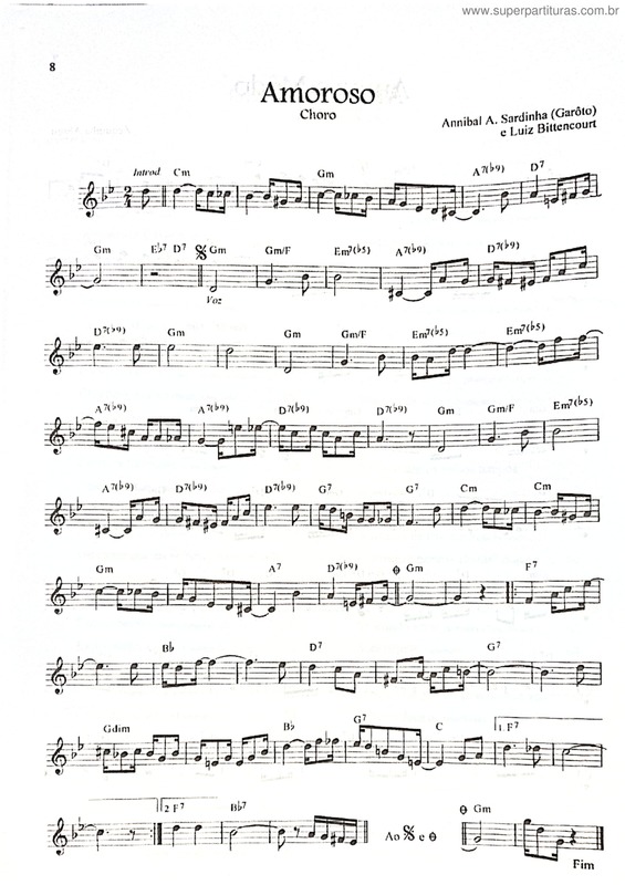 Partitura da música Amoroso v.13