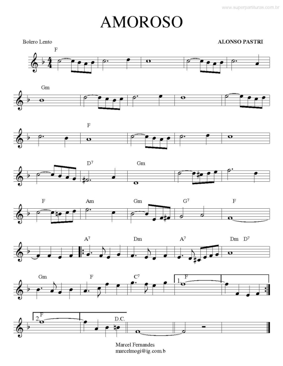 Partitura da música Amoroso v.2