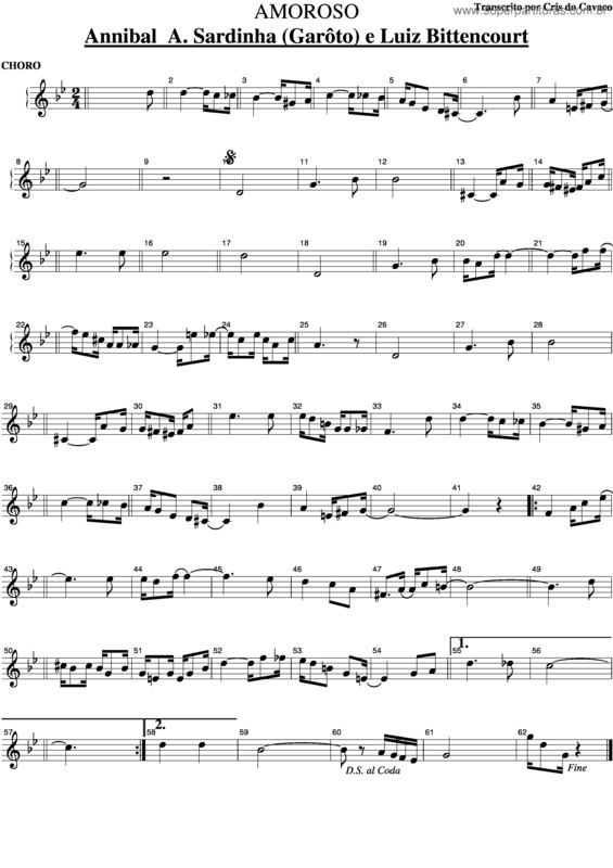 Partitura da música Amoroso v.4