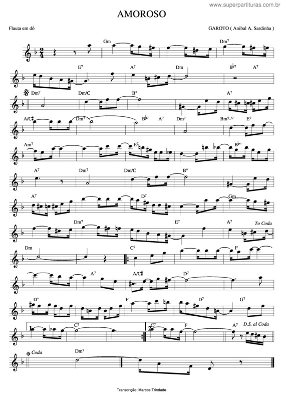 Partitura da música Amoroso v.5