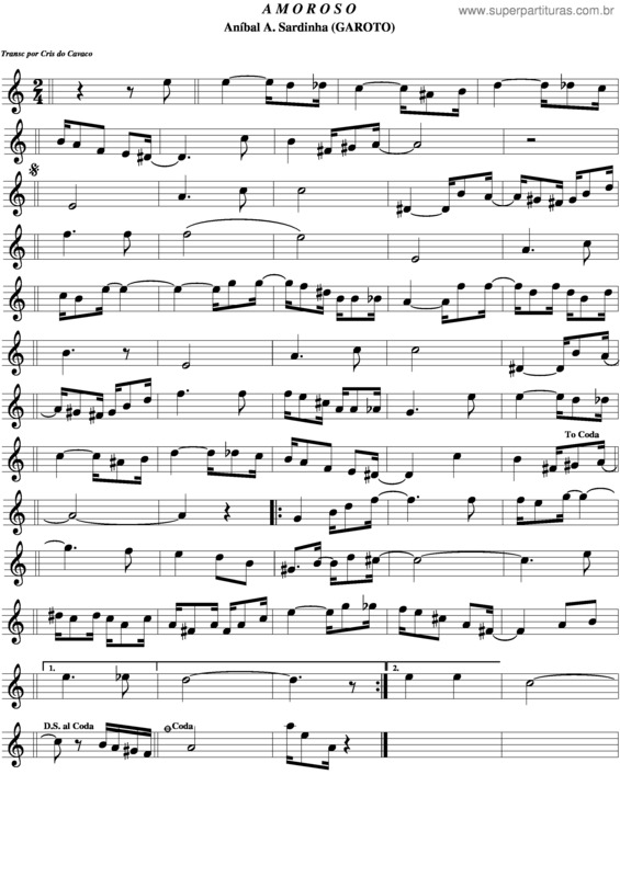 Partitura da música Amoroso v.7