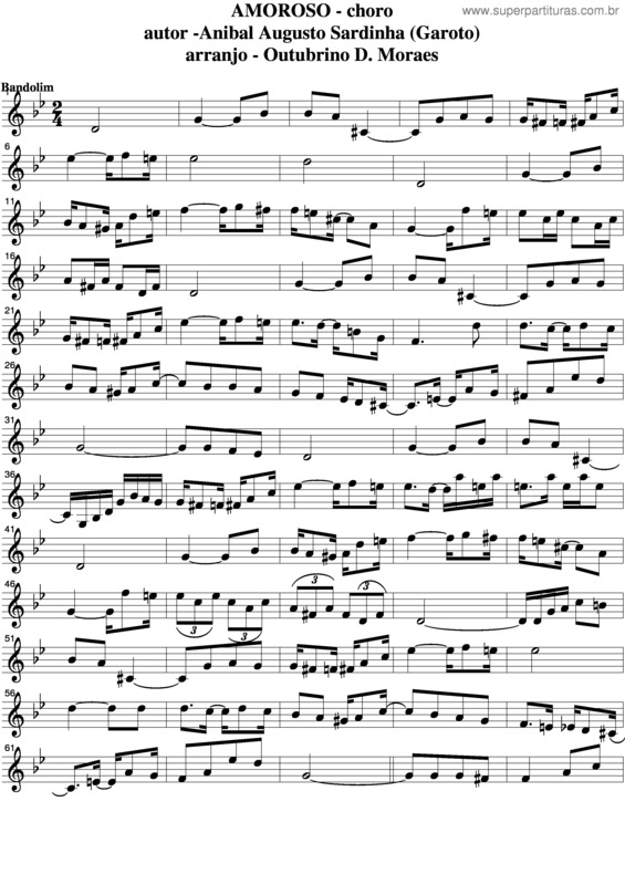 Partitura da música Amoroso v.8