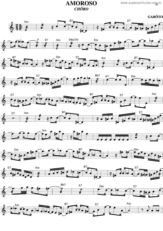 Partitura da música Amoroso v.9