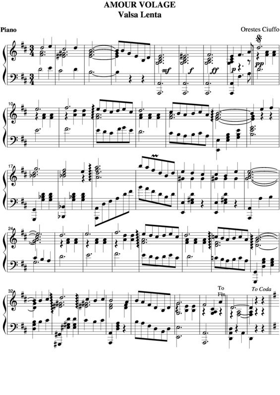 Partitura da música Amour Volage v.5