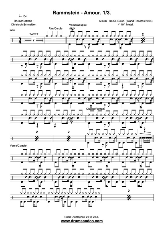 Partitura da música Amour