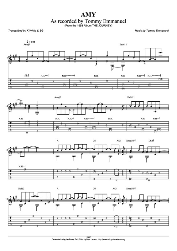 Partitura da música Amy