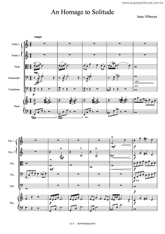 Partitura da música An Homage To Solitude