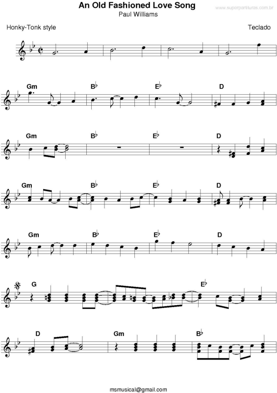 Partitura da música An Old Fashioned Love Song v.2