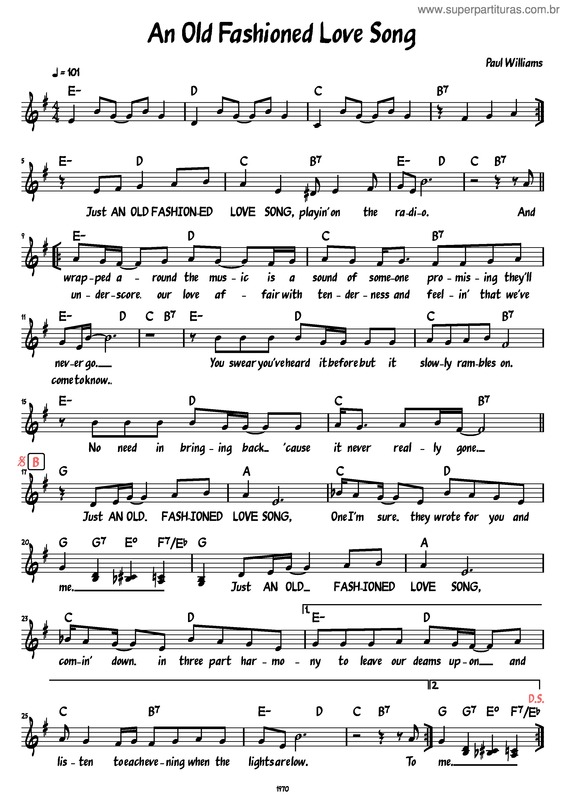 Partitura da música An Old Fashioned Love Song v.4