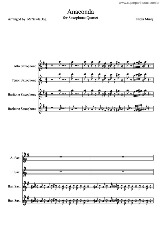 Partitura da música Ana conda