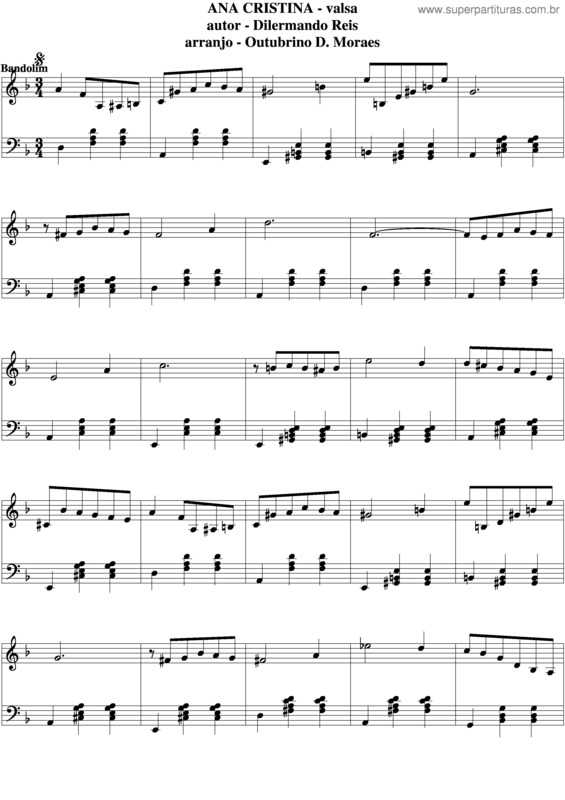 Partitura da música Ana Cristina v.7