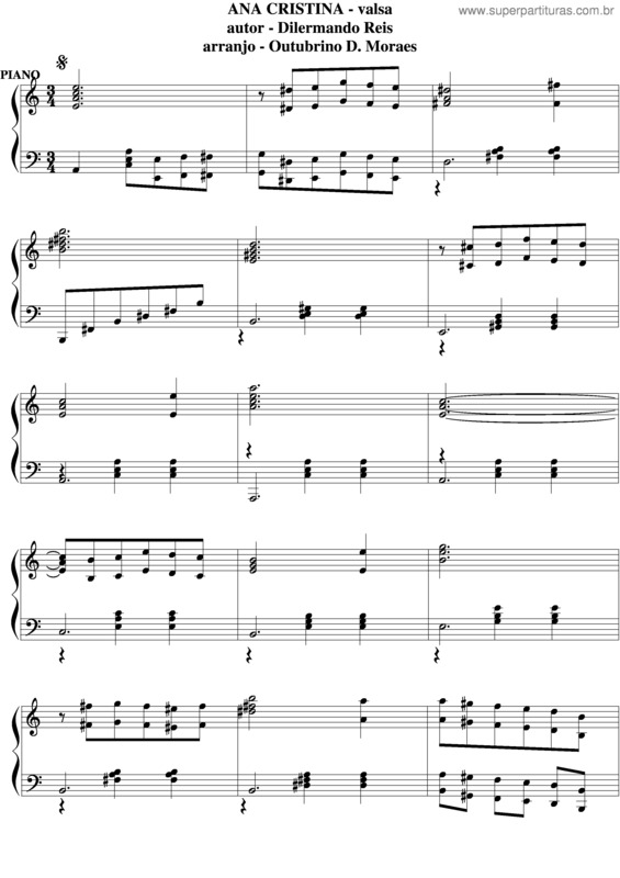 Partitura da música Ana Cristina v.8