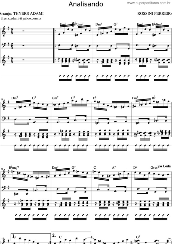 Partitura da música Analisando v.2