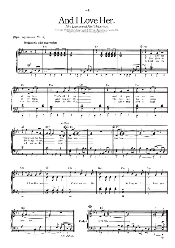 Partitura da música And I Love Her v.9