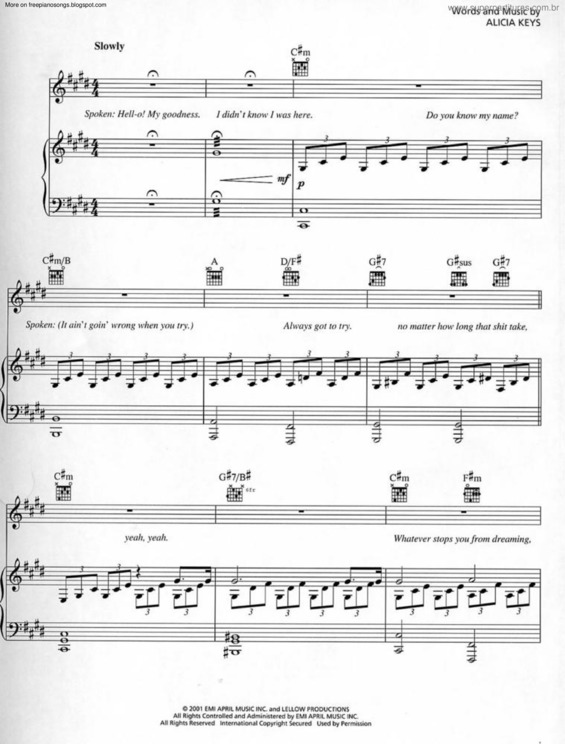 Partitura da música And I