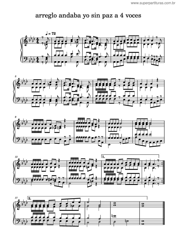 Partitura da música Andaba Yo Sin Paz – 4 Voces