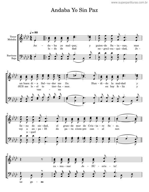 Partitura da música Andaba Yo Sin Paz