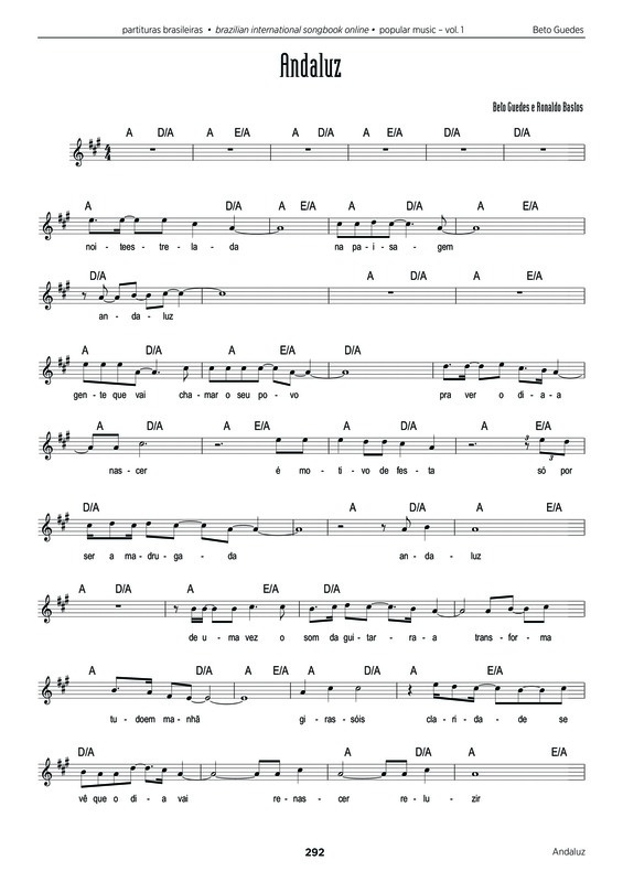 Partitura da música Andaluz