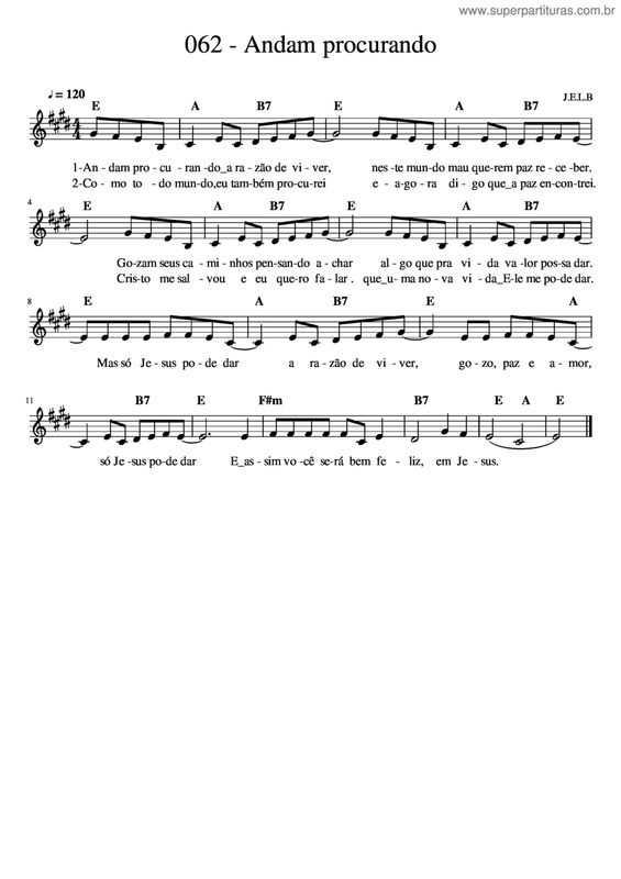 Partitura da música Andam Procurando