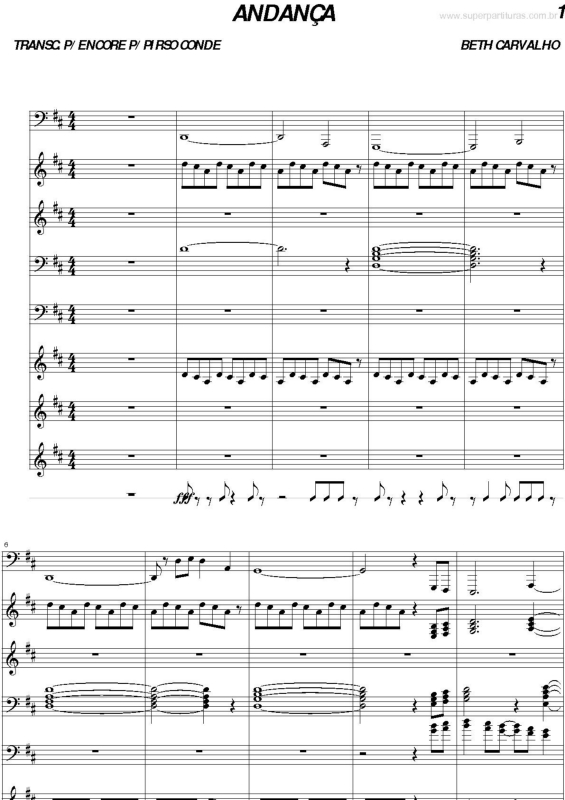 Partitura da música Andança v.2