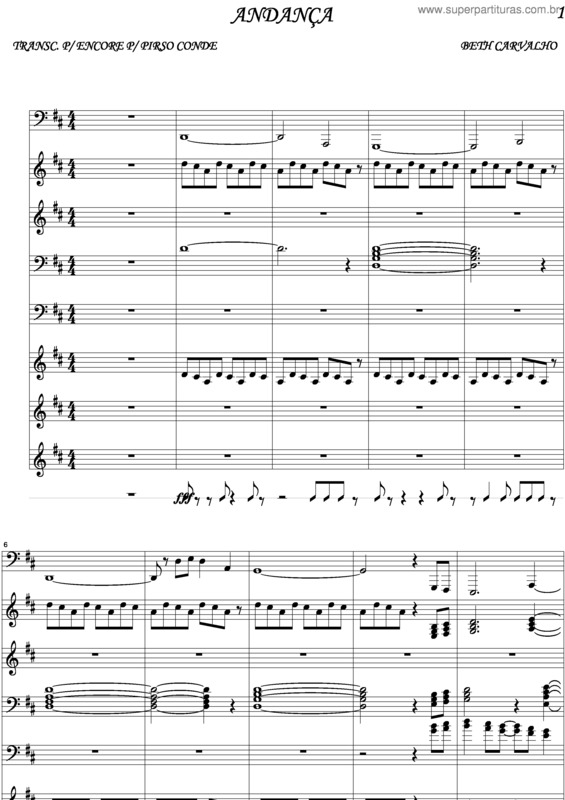 Partitura da música Andança v.3