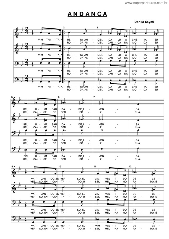 Partitura da música Andança v.5