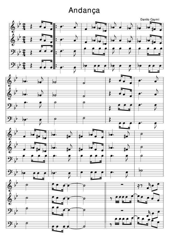 Partitura da música Andança v.6