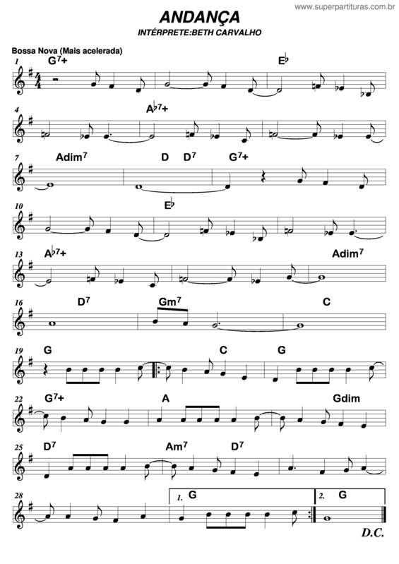 Partitura da música Andança v.7