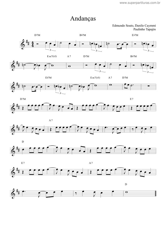 Partitura da música Andanças