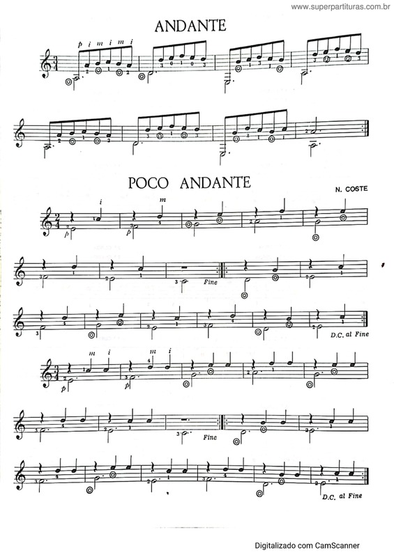 Partitura da música Andante E Poco Andante