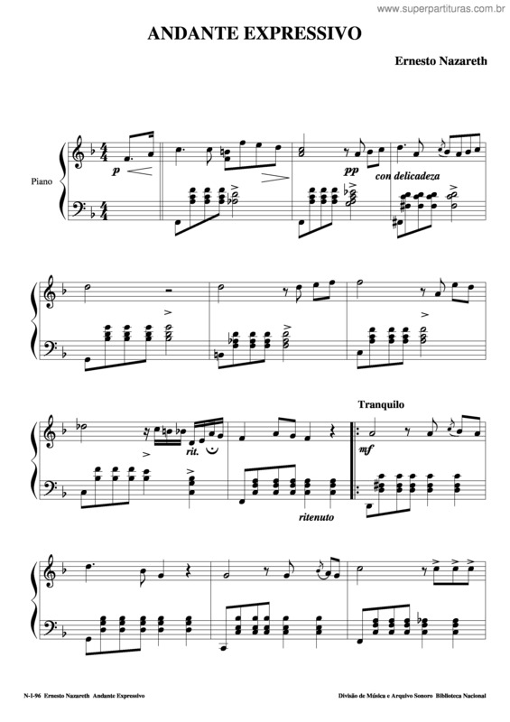 Partitura da música Andante Expresivo