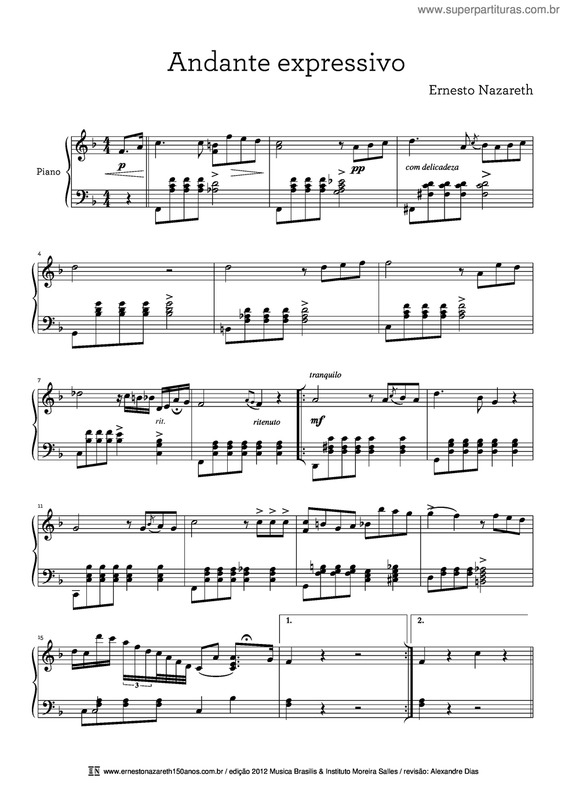 Partitura da música Andante Expressivo v.3