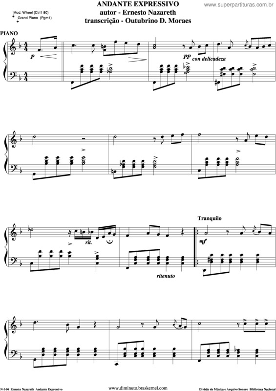 Partitura da música Andante Expressivo v.4